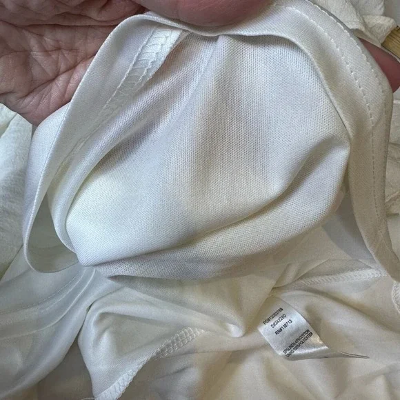 Doe & Rae Cream Lace Linen Cotton Cottage Coquette halter mini Dress Small boho - Picture 13 of 14